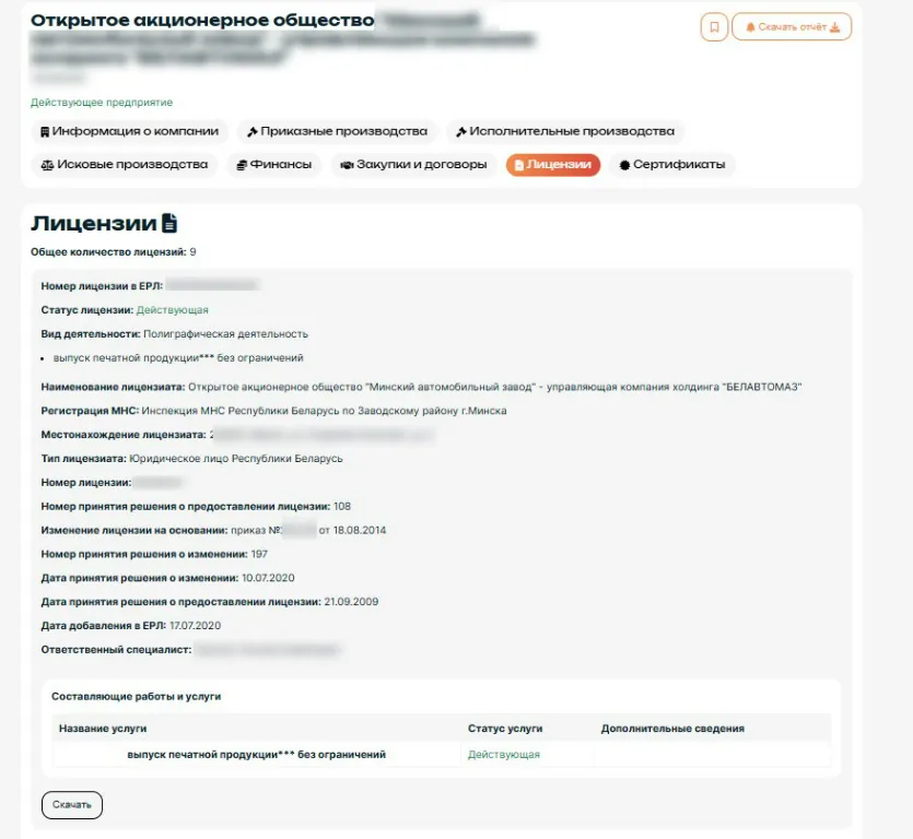 Единый реестр лицензий Беларуси: как проверить компанию