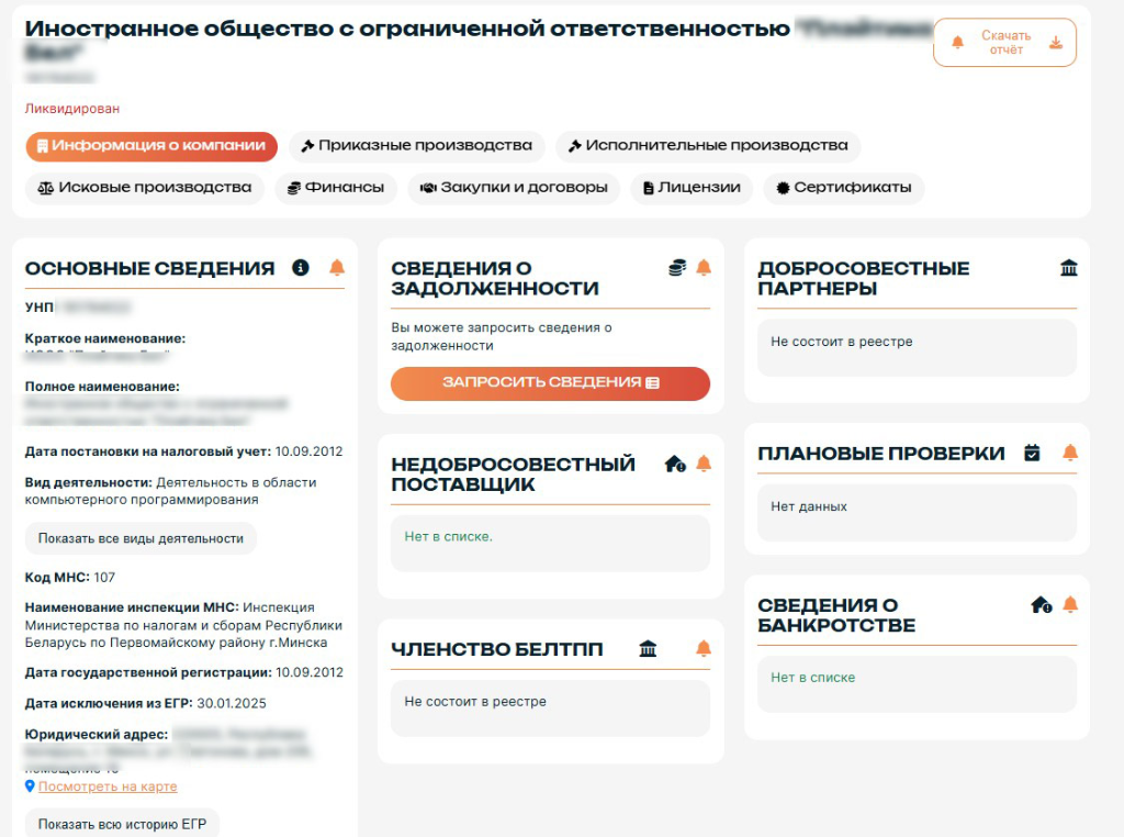 Как проверить, ликвидирована компания или действует в Беларуси