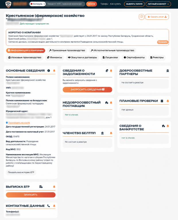 КФХ в Беларуси: как проверить фермерское хозяйство по названию и УНП